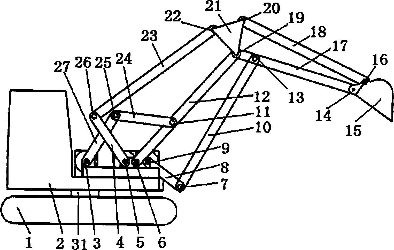 A three-degree-of-freedom controllable mechanism excavator