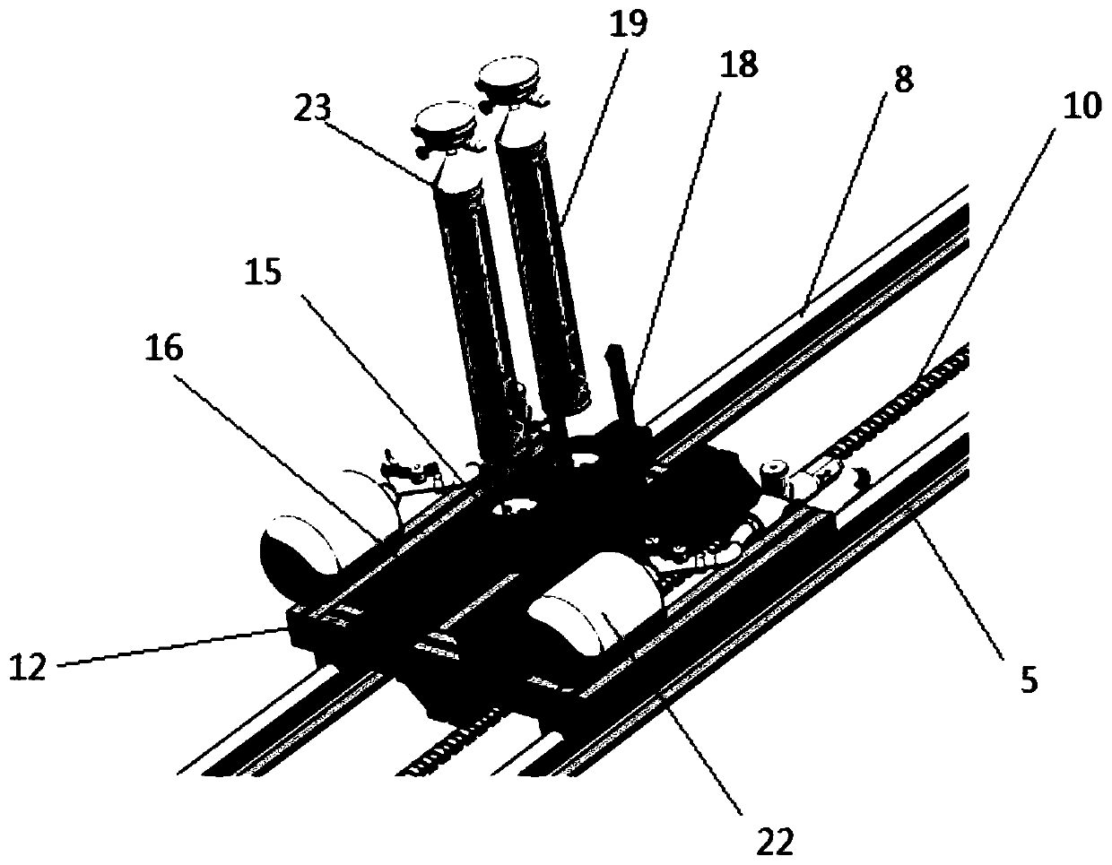 Repeated-filling underwater simultaneous shooting device capable of adjusting relative positions of boat speed and shooting