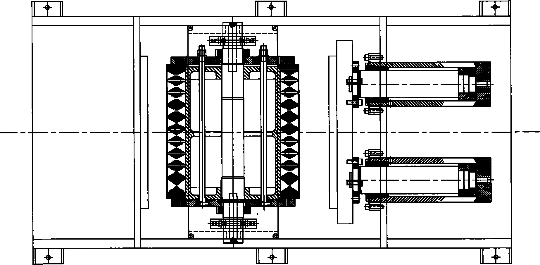 Horizontal stator buckle slab withholding equipment and method