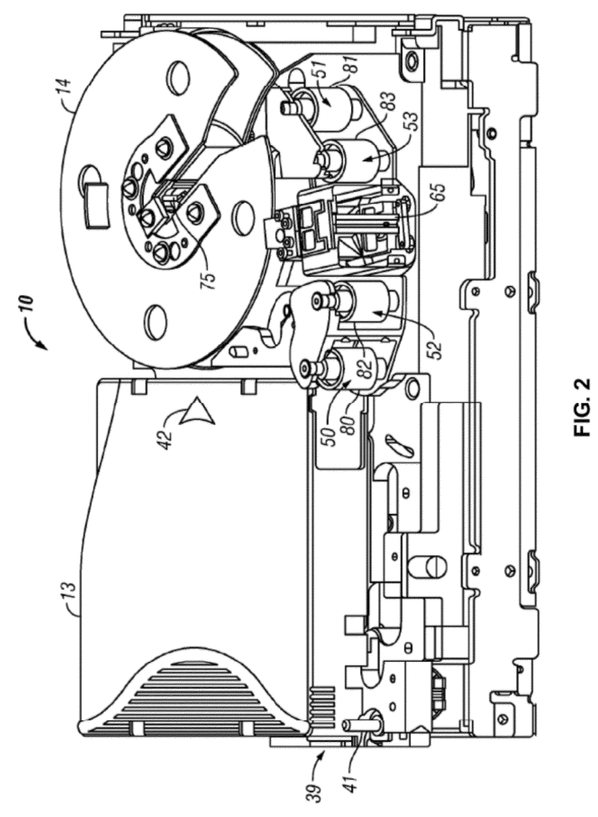 System and method for fast center calibration of a tape drive for a flangeless tape path