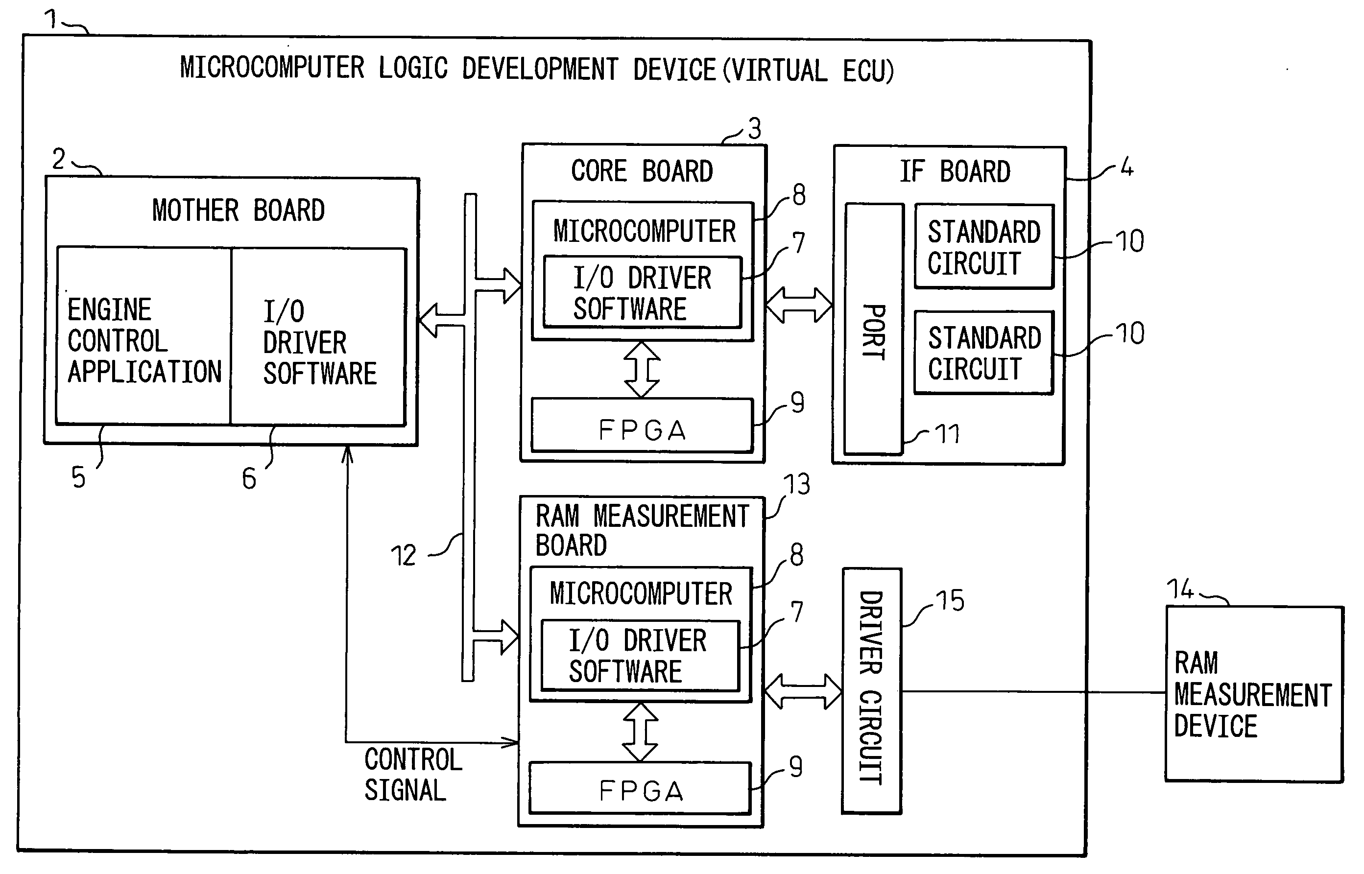 Microcomputer logic development device
