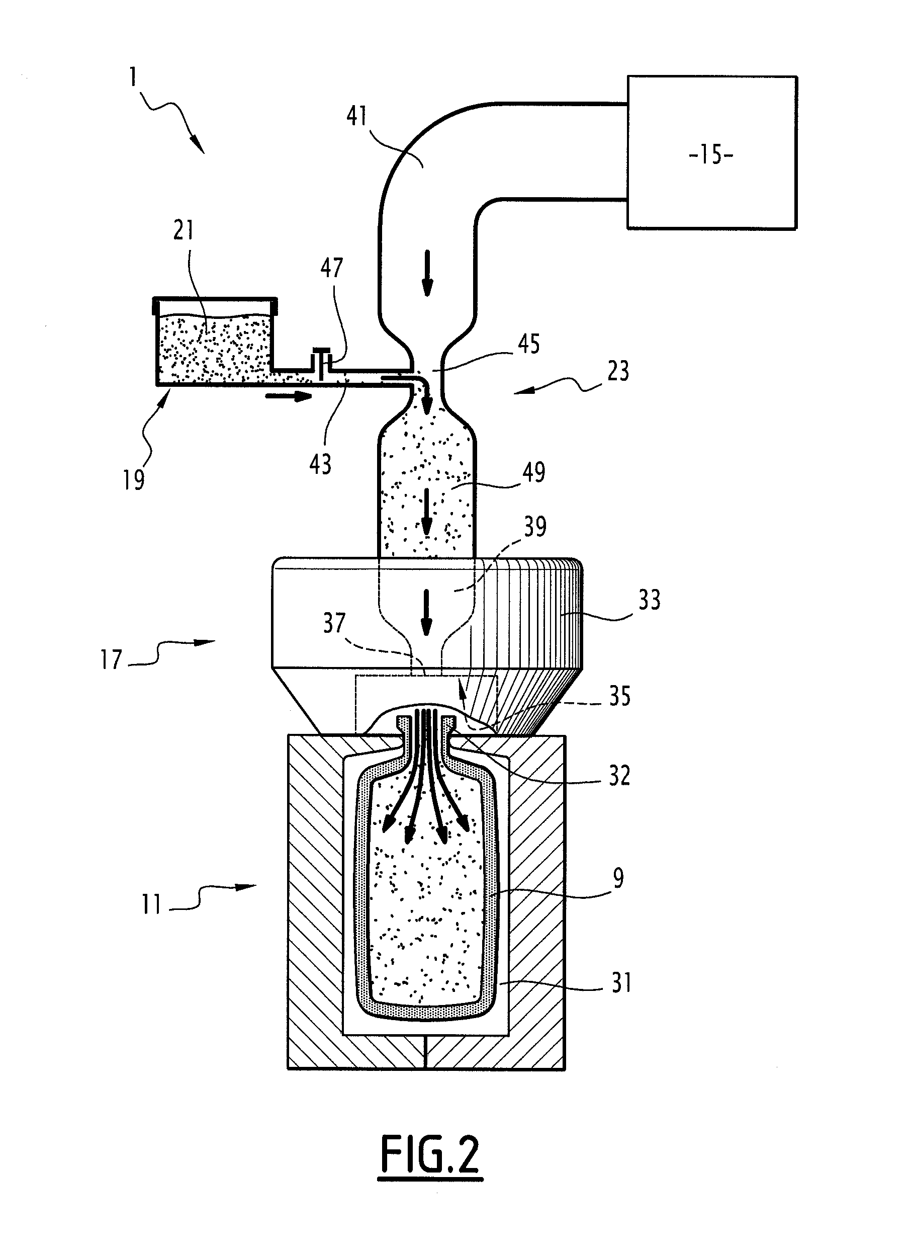 Facility and method for manufacturing a hollow glass article