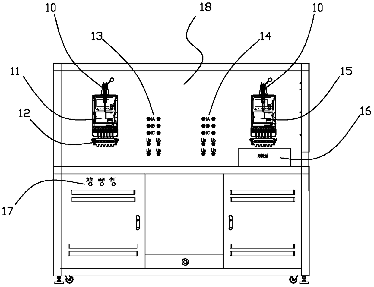 Simulated fault smart meter and electrical test simulation device for three-phase power supply