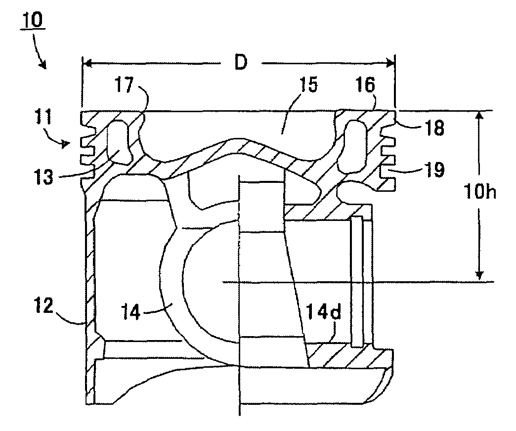 Internal engine piston and its production method