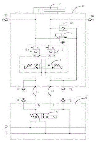 Decompression-preventing hydraulic control loop and method thereof