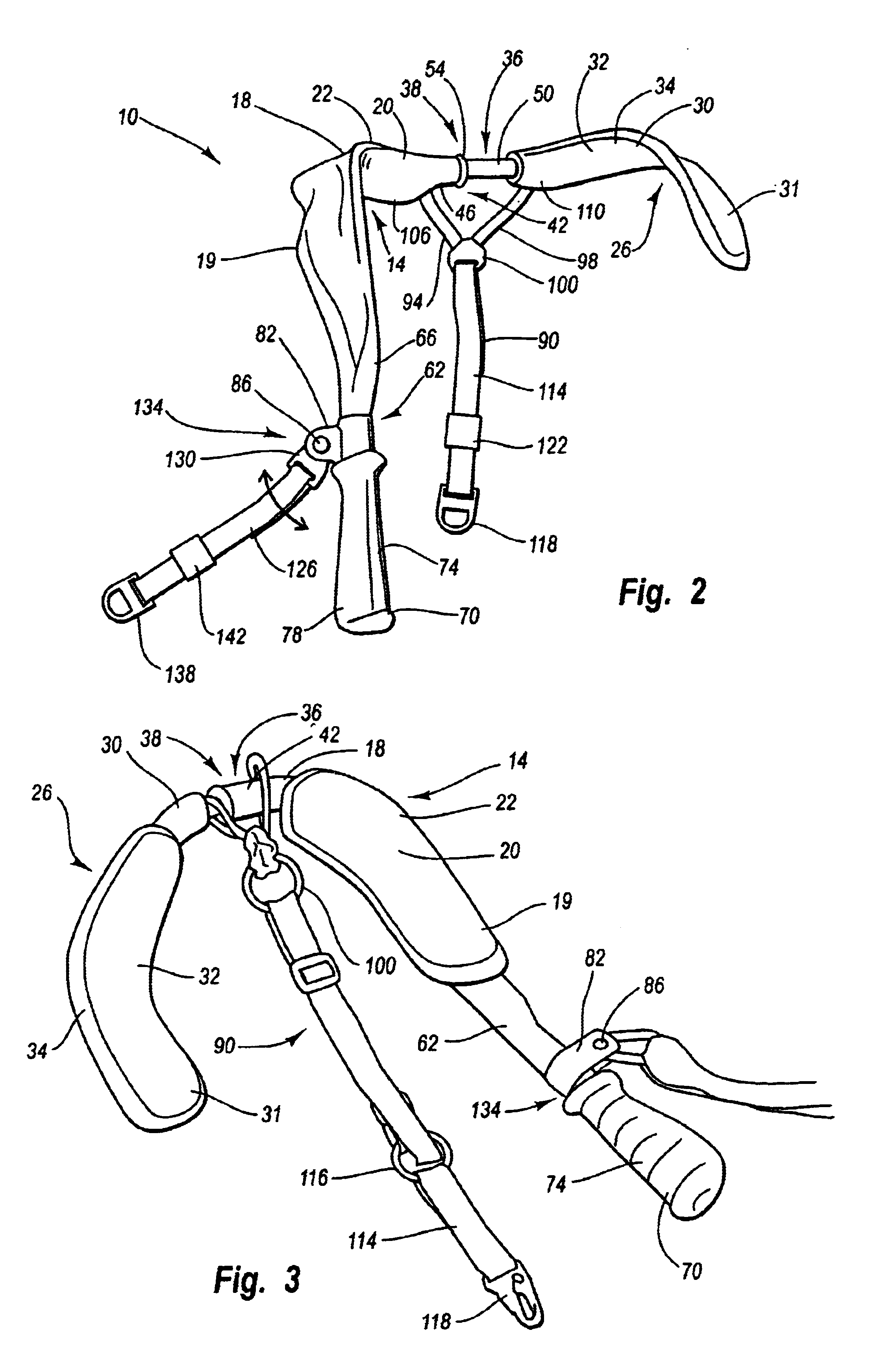 Carrying device for a cartable item providing single to dual-shoulder support transitioning
