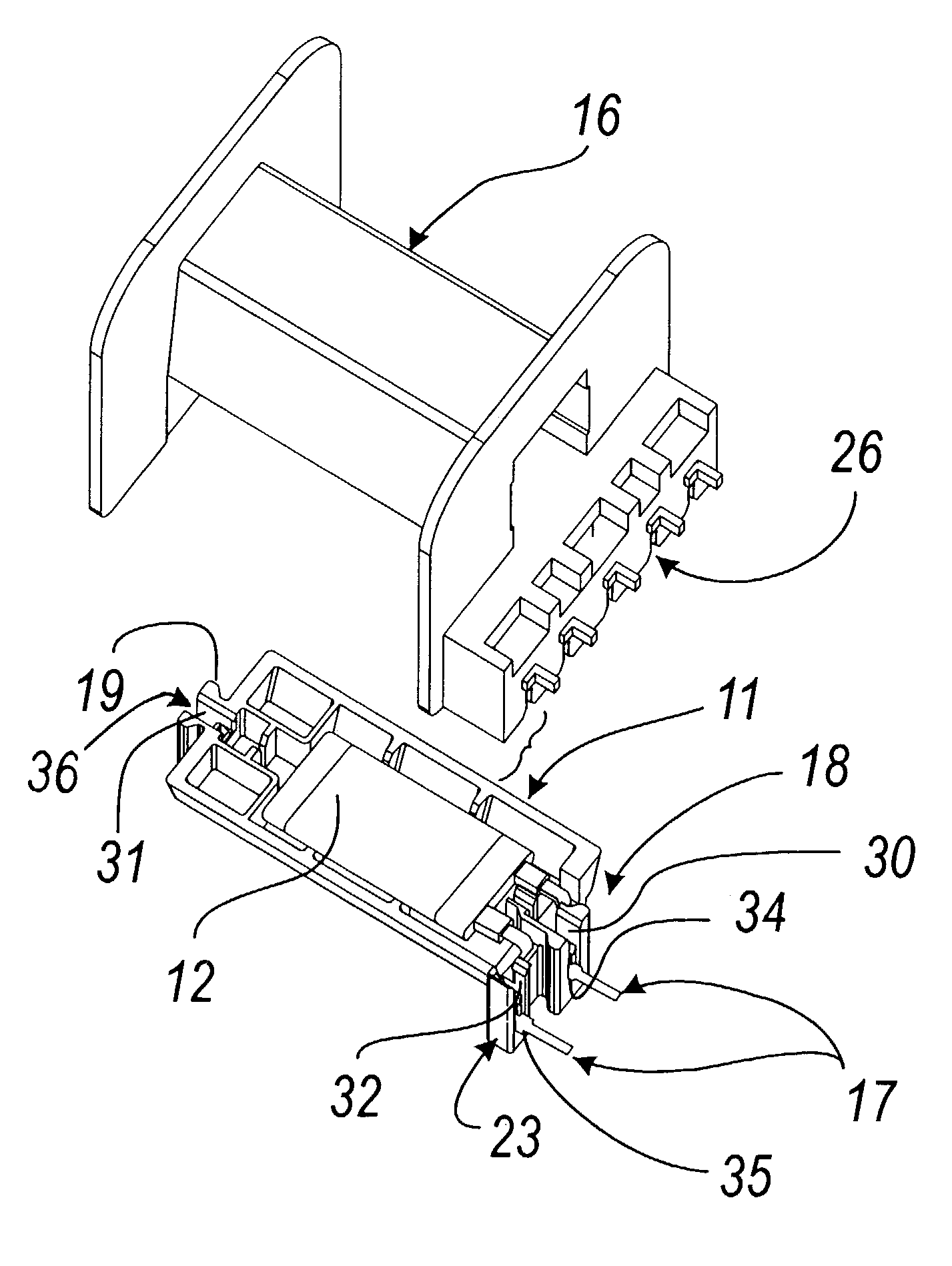 Device for connecting and insulating a thermal protector and/or a fuse for electrical windings of motors