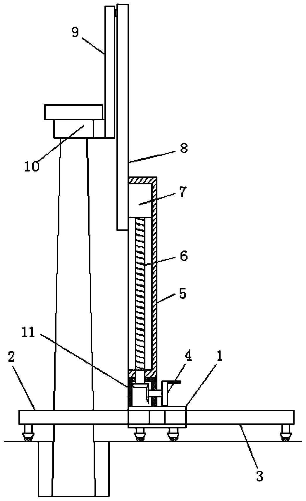 Pole erecting device for electric power laying and use method of pole erecting device