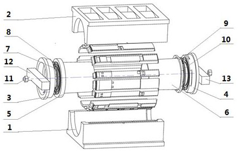 Wax mold integrated forming mold for large cylindrical shell with multiple bosses on inner wall