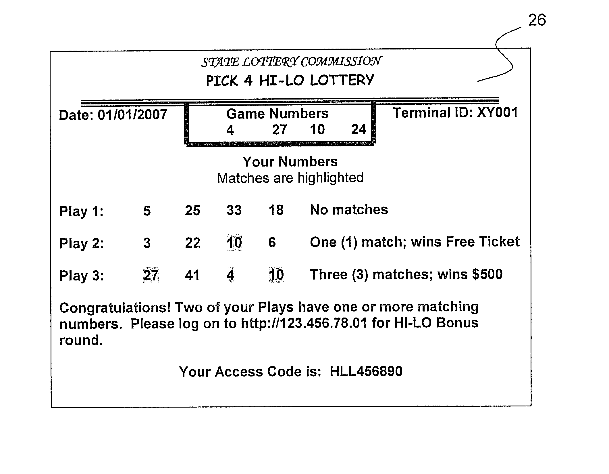 System and method for a terminal-based lottery game with subsequent interactive component