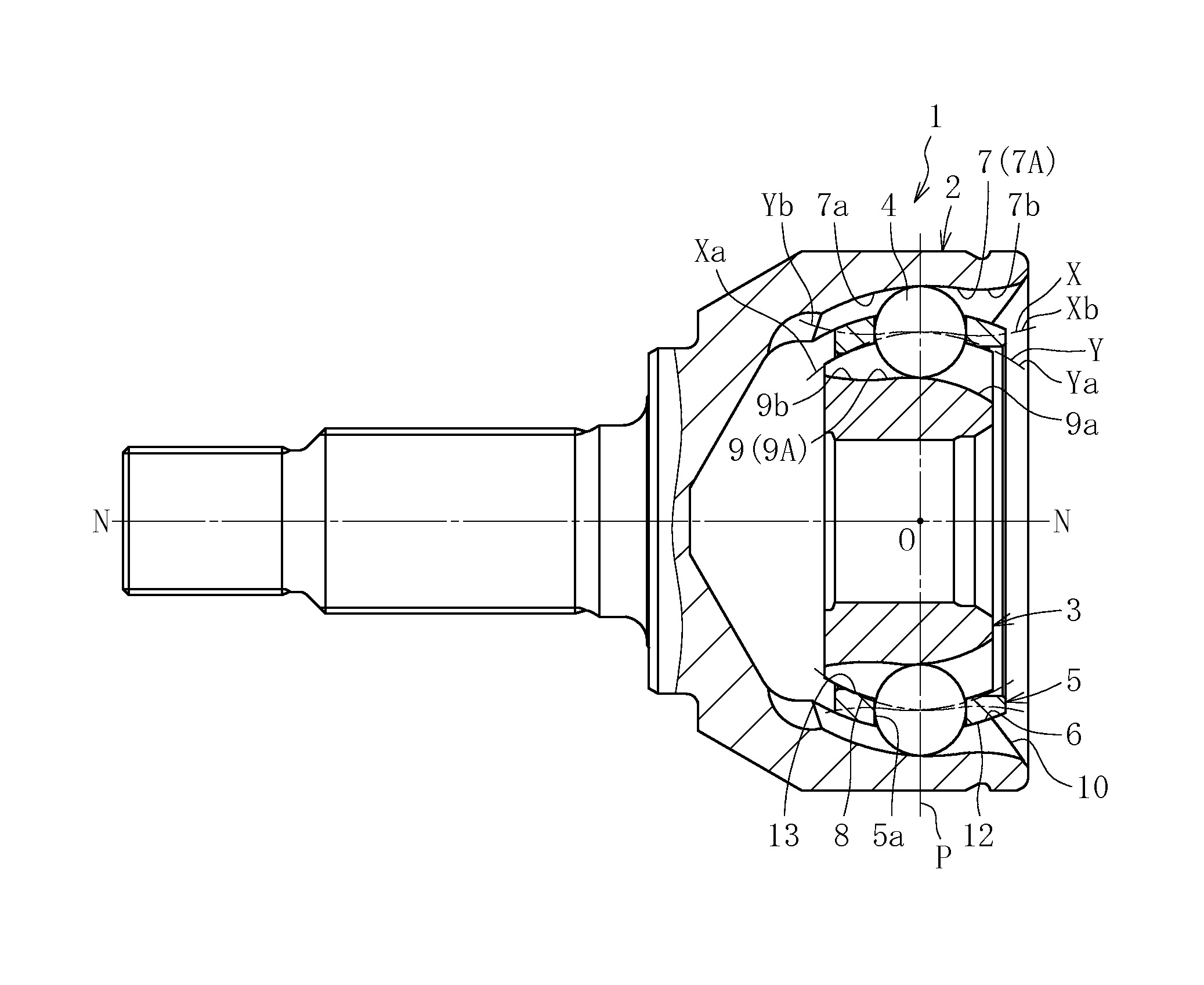 Fixed type constant-velocity universal joint