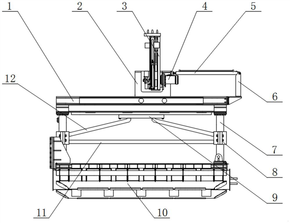 Large-swing-angle stepless self-moving type simple hydraulic roof bolter used in cooperation with open-type TBM