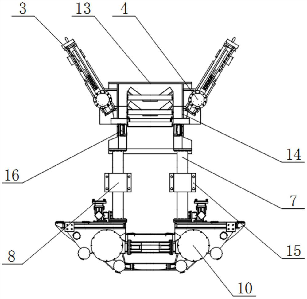 Large-swing-angle stepless self-moving type simple hydraulic roof bolter used in cooperation with open-type TBM