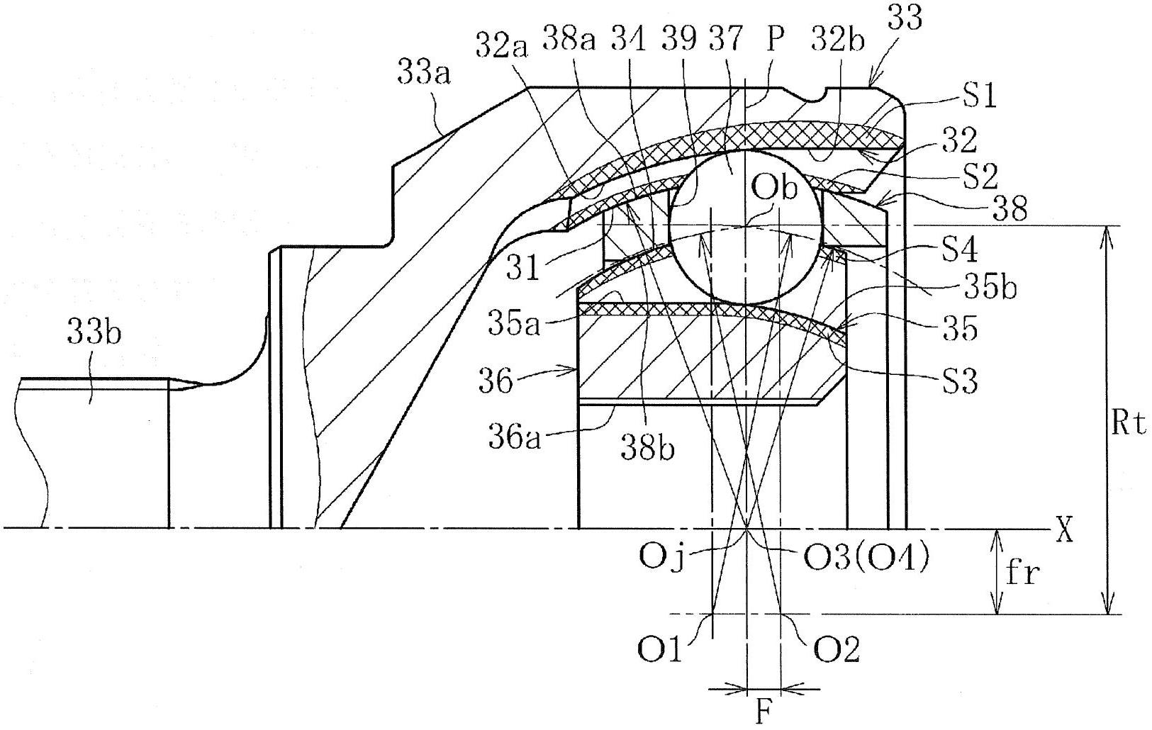 Stationary constant-velocity universal joint