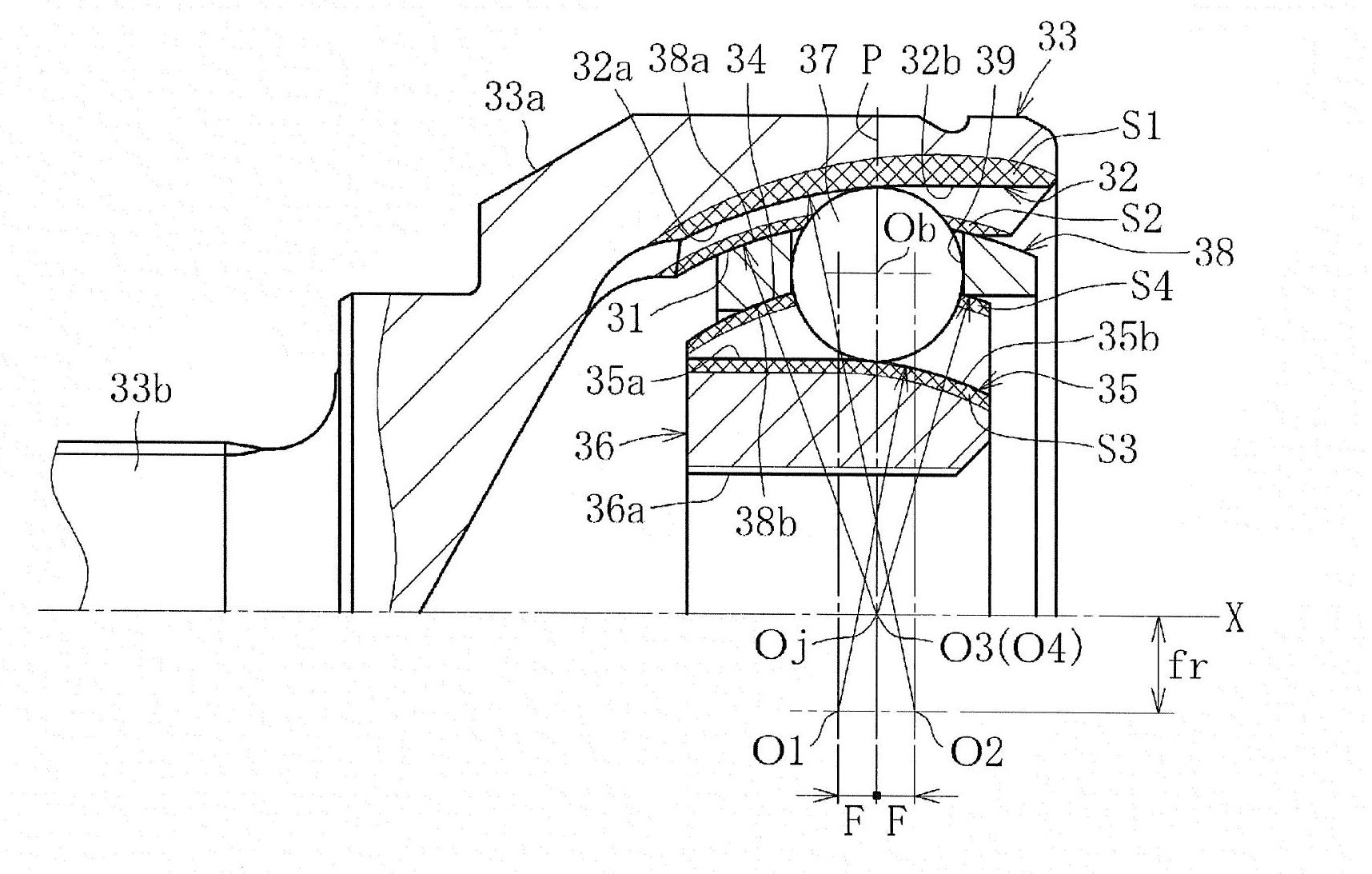 Stationary constant-velocity universal joint