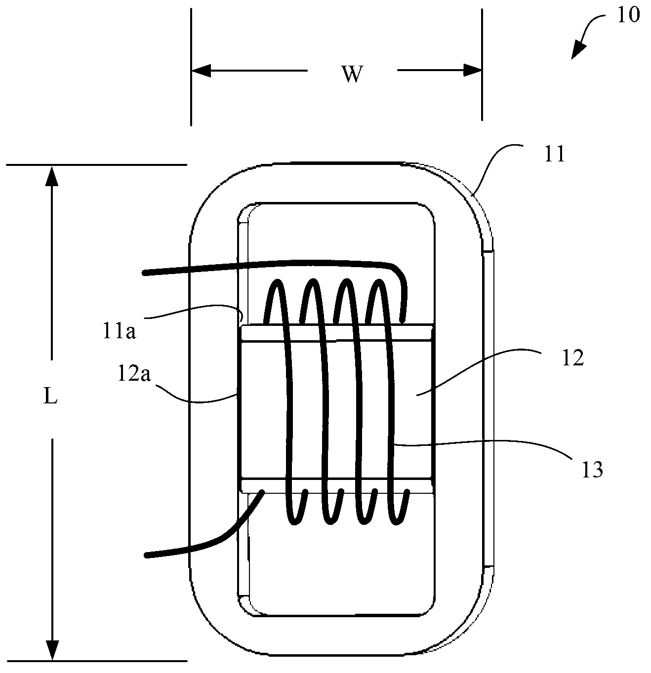 Mixed magnetic circuit inductor