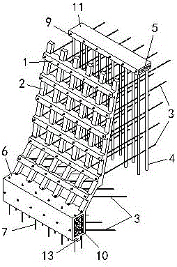 Reinforcing method and structure for retaining wall