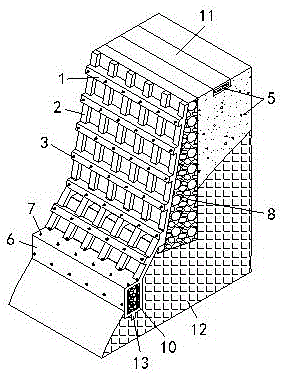 Reinforcing method and structure for retaining wall