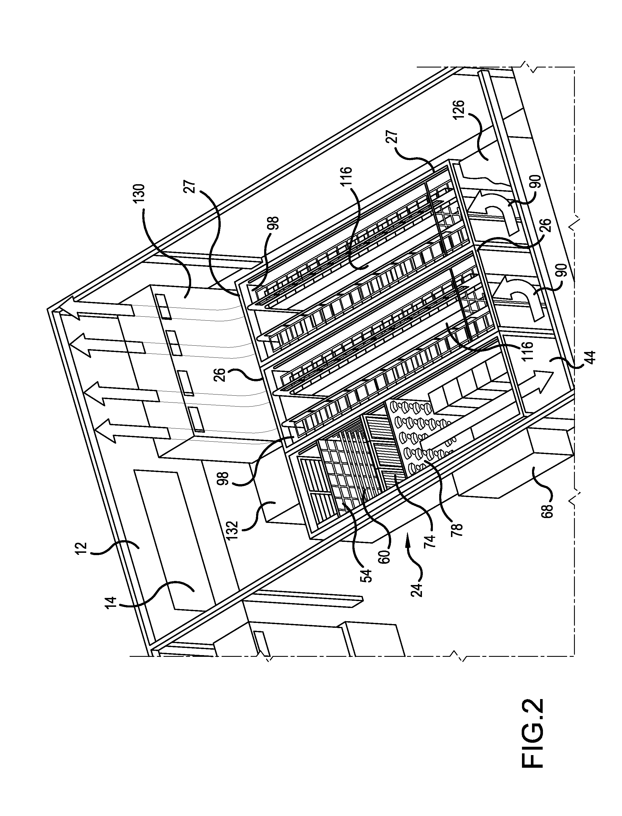 Cooling module for modular data center and system comprising the cooling module and at least one server module