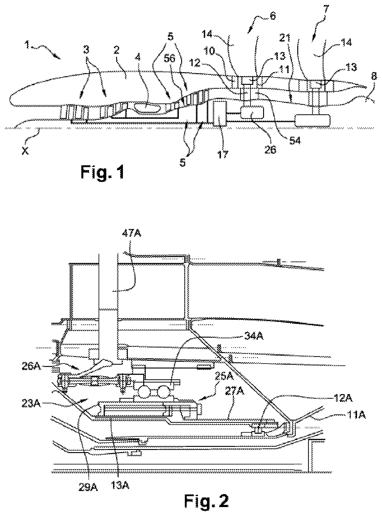 Pitch-changing system equipped with means for lubricating a load-transfer bearing