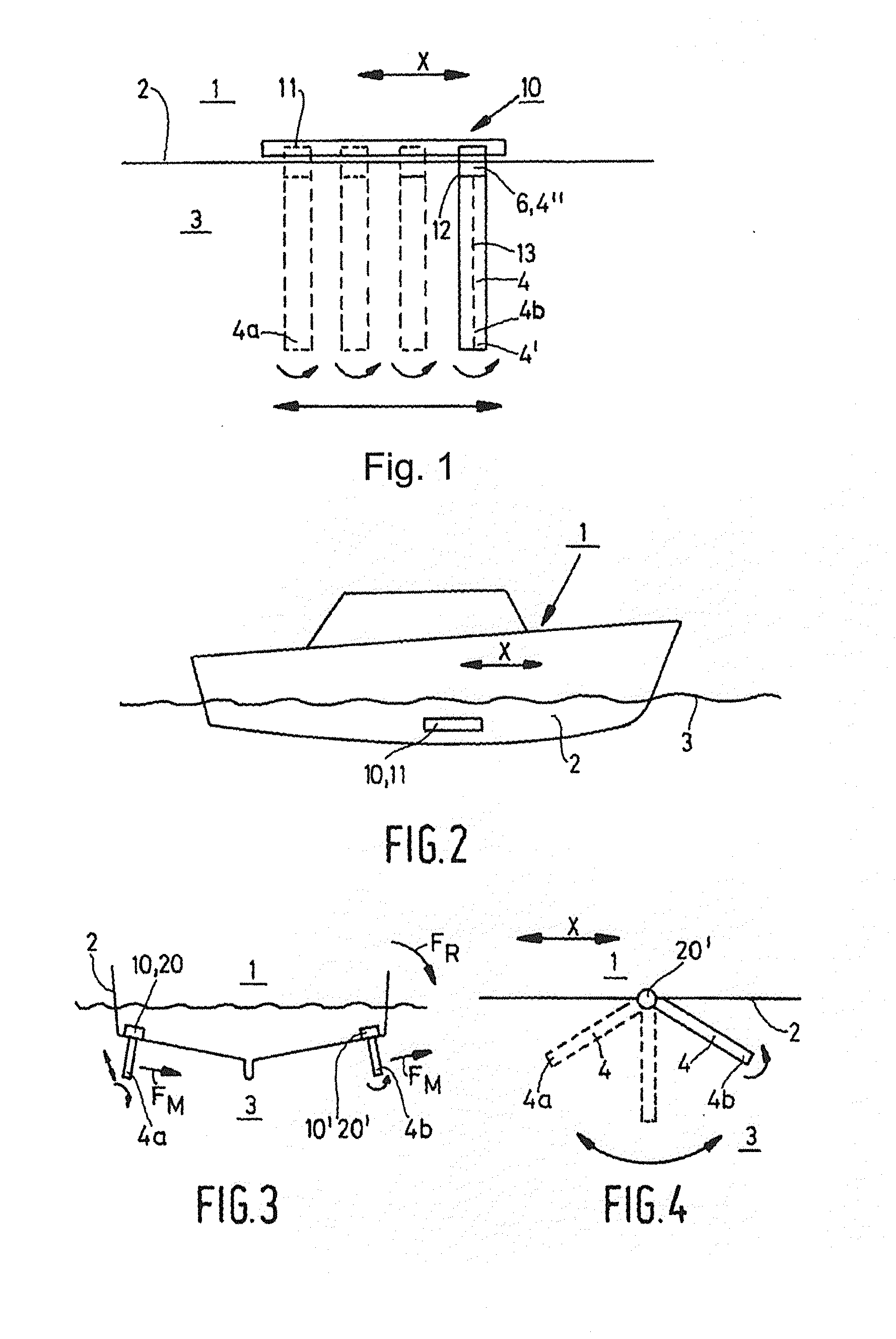 Method for actively damping a ship's motion as well as such an active roll stabilisation system