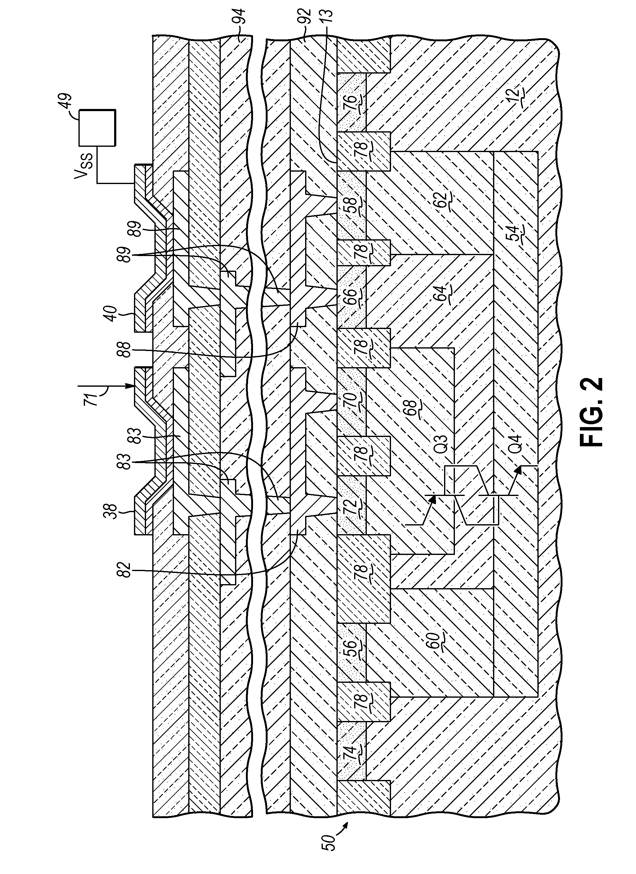 Vertical npnp structure in a triple well CMOS process