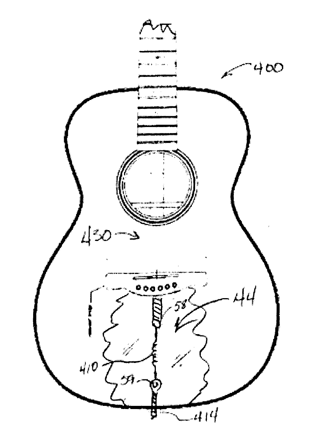 Acoustic string tension compensating method and apparatus