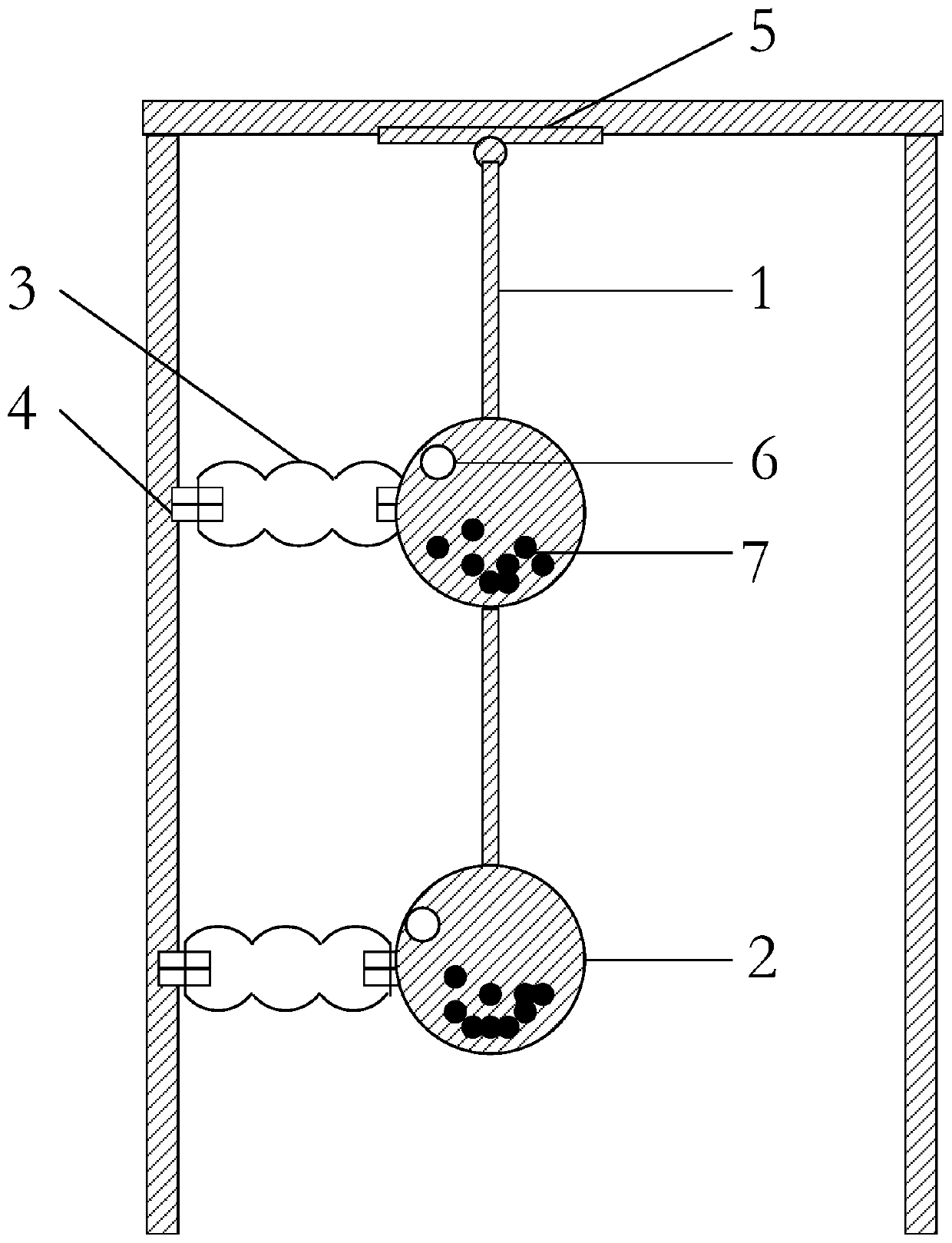 A mass-tuned vibration-damping multi-pendulum with air springs and damping particles