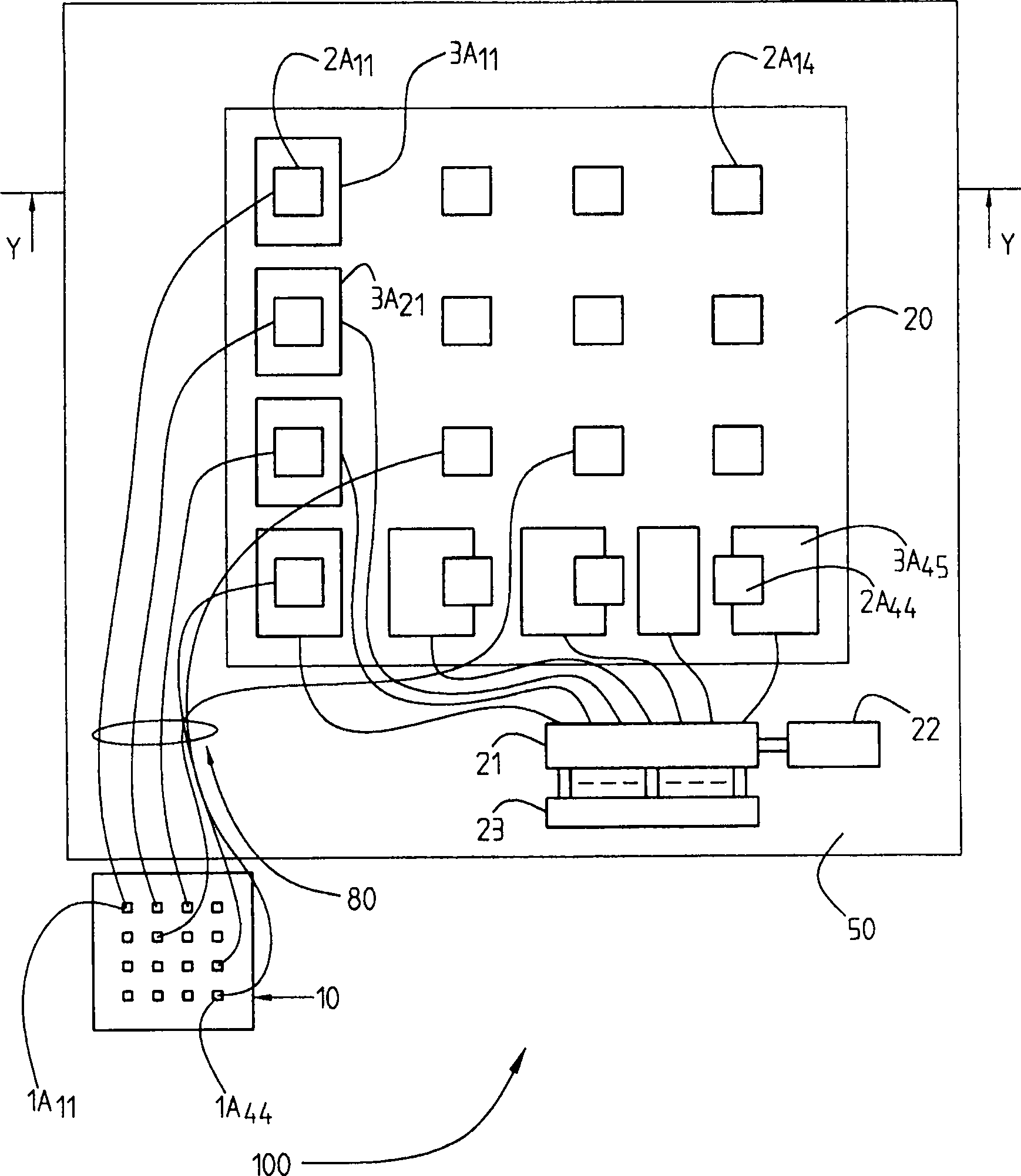 An arrangement for optical representation and wireless communication