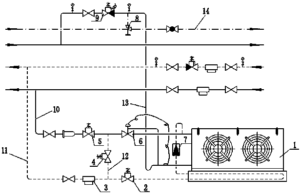 Method for preventing hot working medium from reversely flowing in liquid supply pipe in defrosting of air cooler