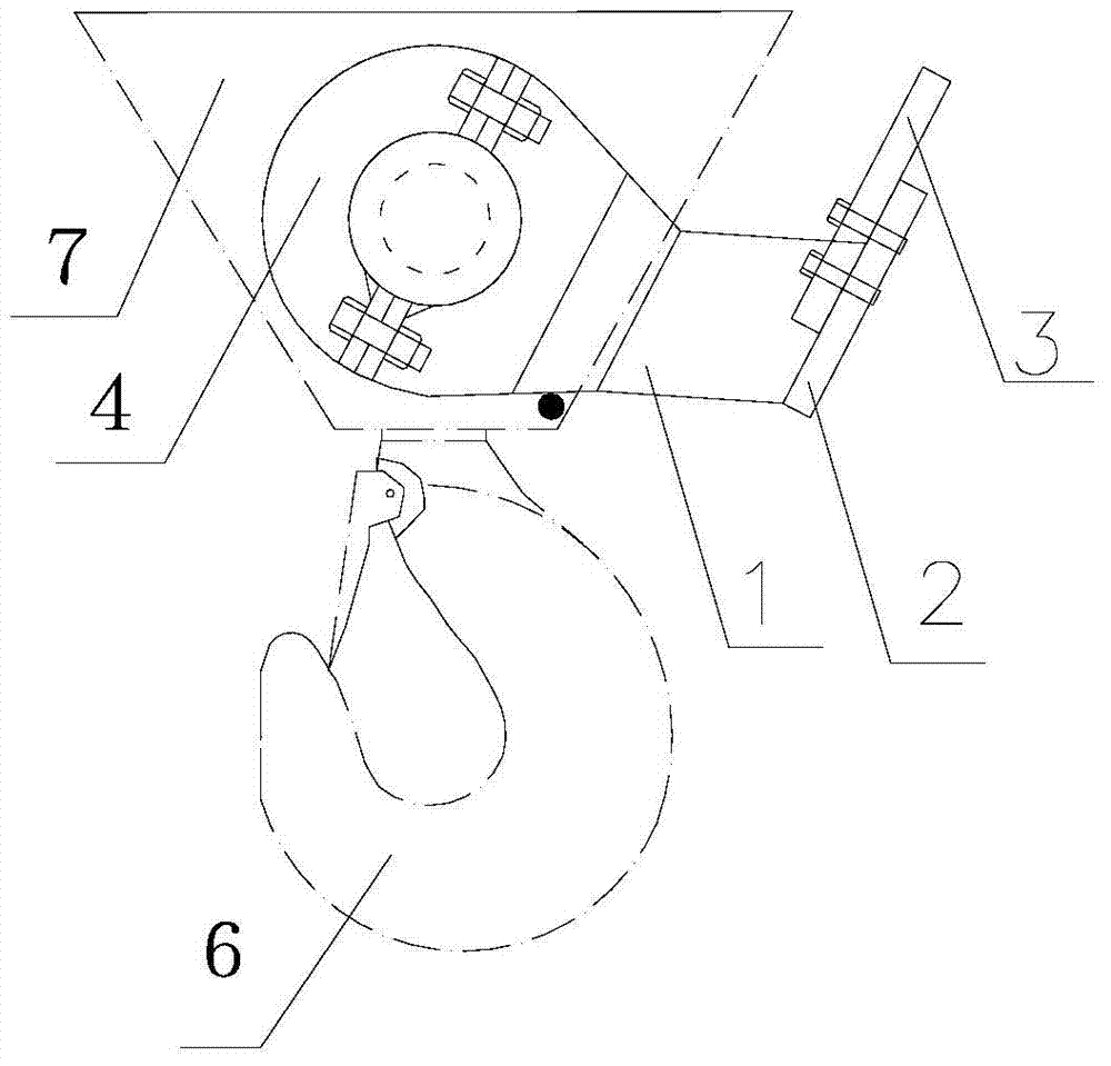 Device capable of quickly fixing travelling crane lifting hook