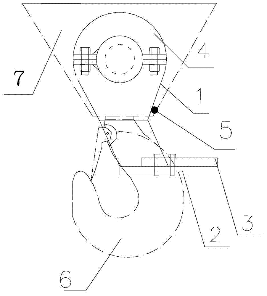 Device capable of quickly fixing travelling crane lifting hook