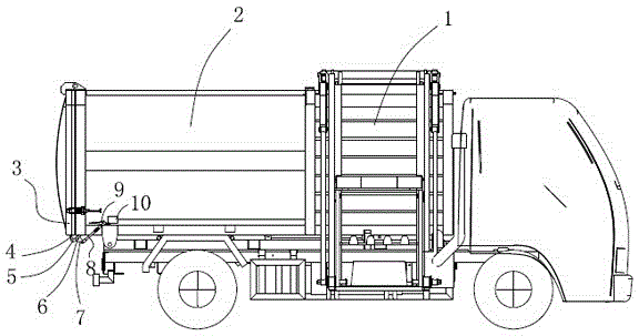 Rear door locking device of small-tonnage collection vehicle