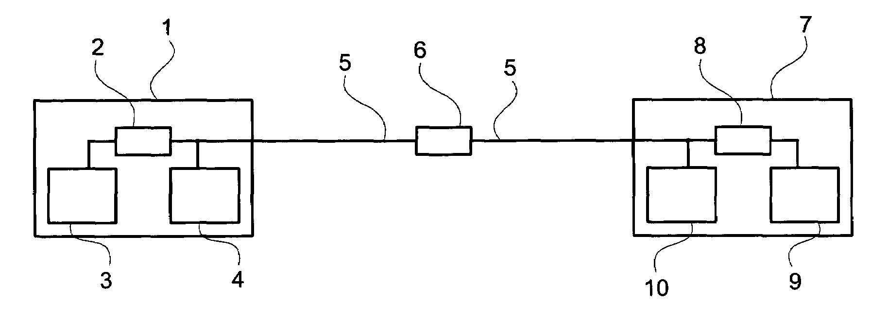 Transceiver for bidirectional frequency division multiplexed transmission