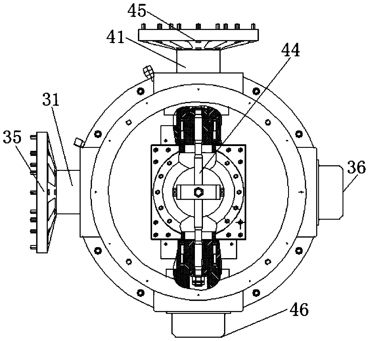 Integrated three-axis decoupling device and vibration table with static pressure guiding function