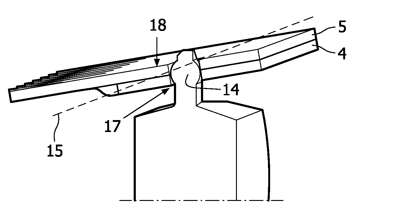 Shaving device comprising a pivotably arranged assembly of cutting elements
