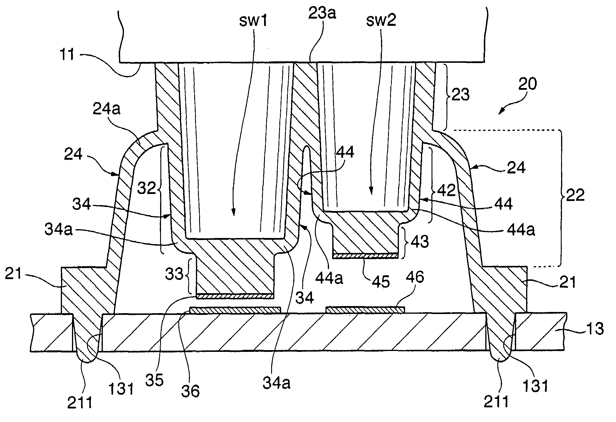Key operation detection unit of an electronic keyboard instrument