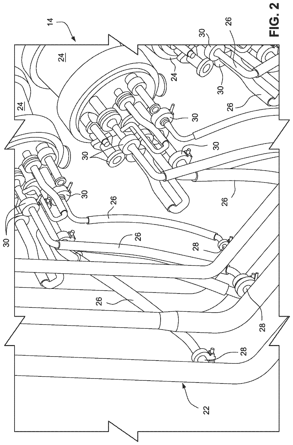 Rotatable and adjustable hose for gas turbine