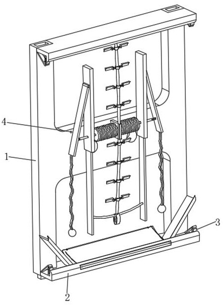 Curtain wall mounting support device for constructional engineering