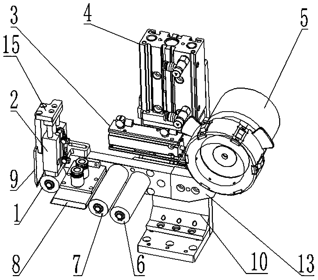 Automatic adhesive feeding mechanism for adhesive tape winding