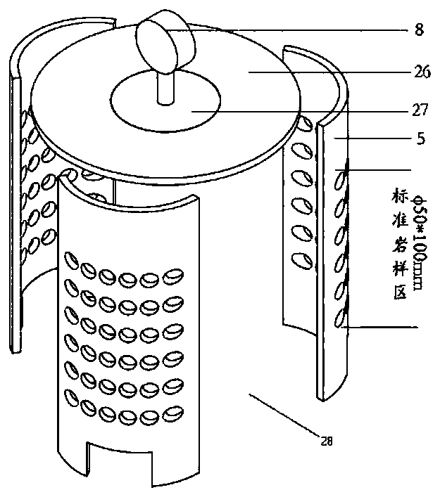 Experimental testing device for reinforcing fractured rock sample through high-pressure permeation grouting and grouting method