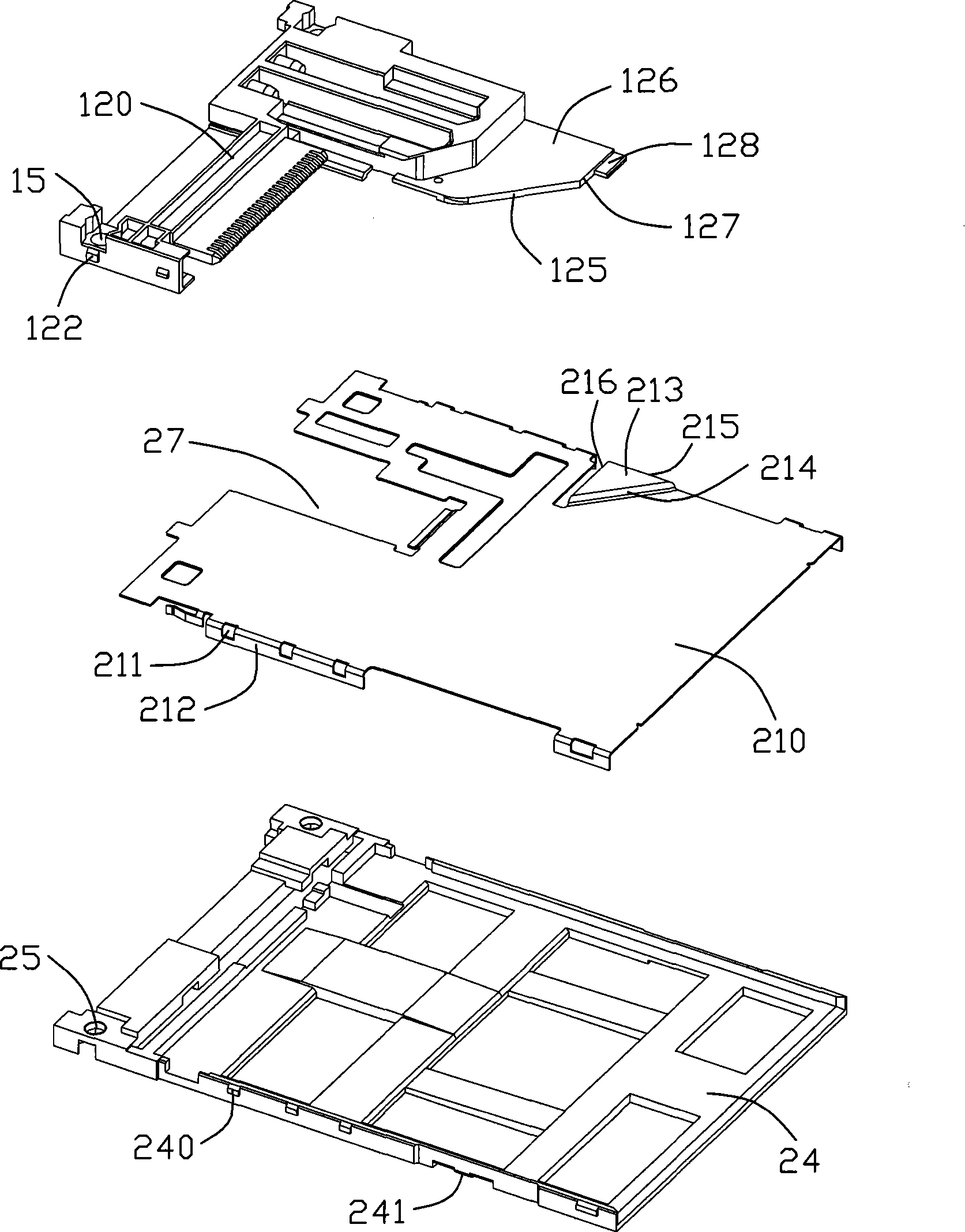 Connector for electronic card