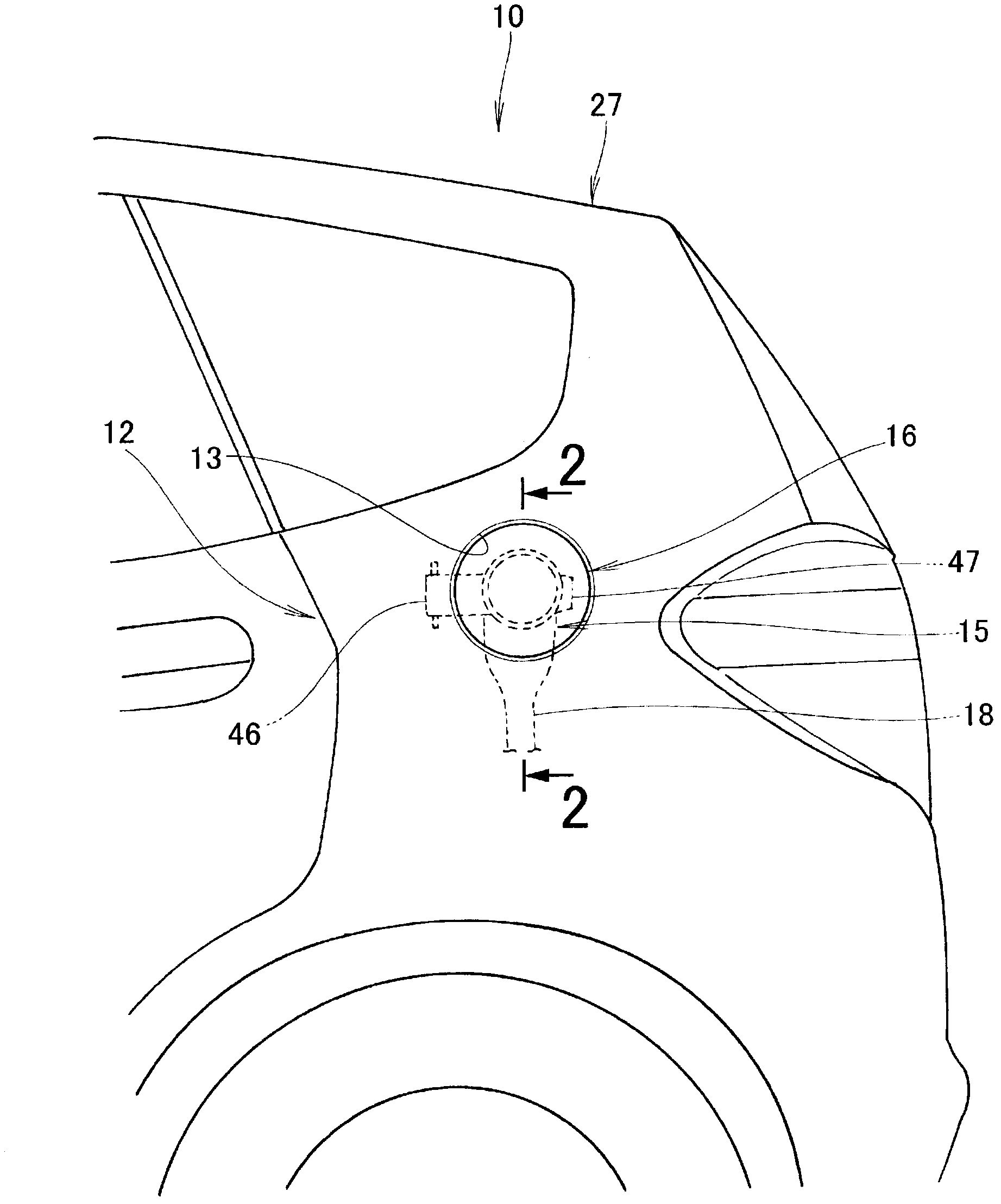 Structure for fuel filler tube opening