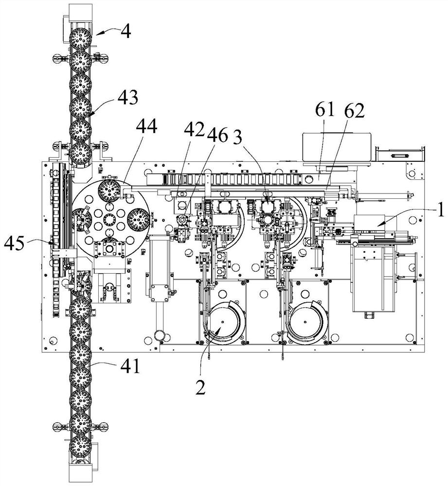 Rotating shaft, clamp spring and iron core integrated assembling device