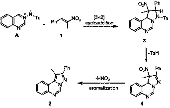 Method for efficiently synthesizing 6-alkylpyrazolo[1,5-c]quinazoline skeleton compounds under non-catalytic conditions