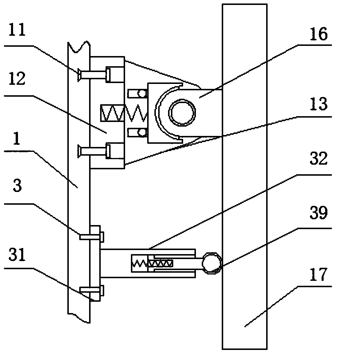 Self-locking structure used for television bracket