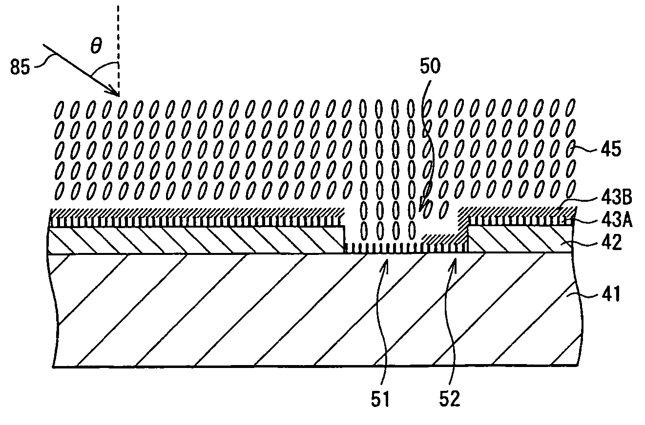 Reflective liquid crystal display device having obliquely evaporated alignment film on vertically evaporated film, method of manufacturing the same, and vertically aligned liquid crystal display unit