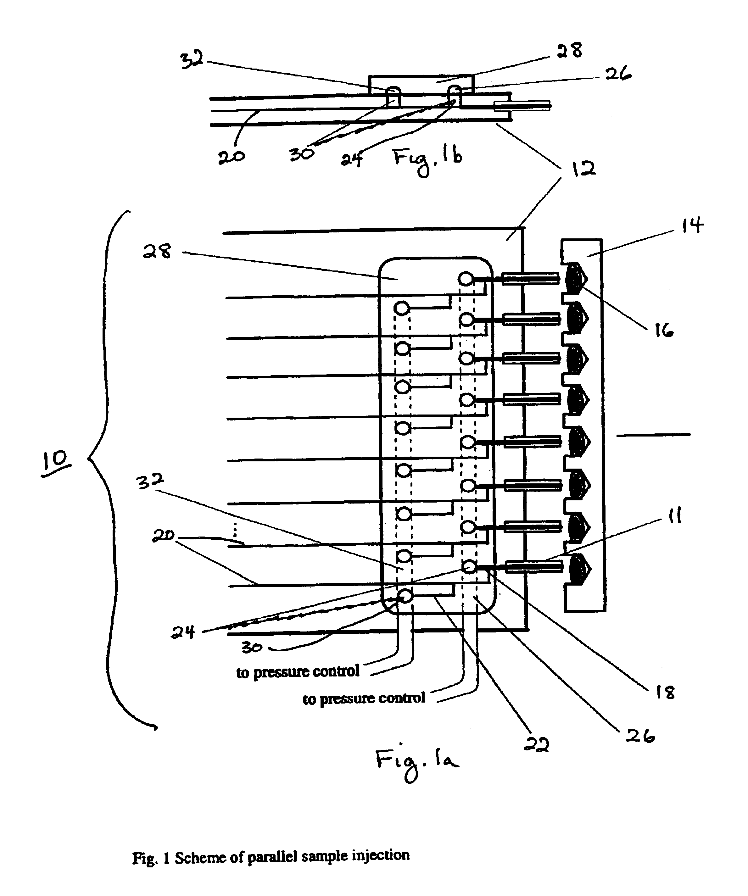 Parallel sample loading and injection device for multichannel microfluidic devices