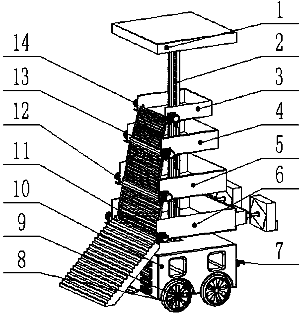 A stacking type moving car parking device for an automobile factory