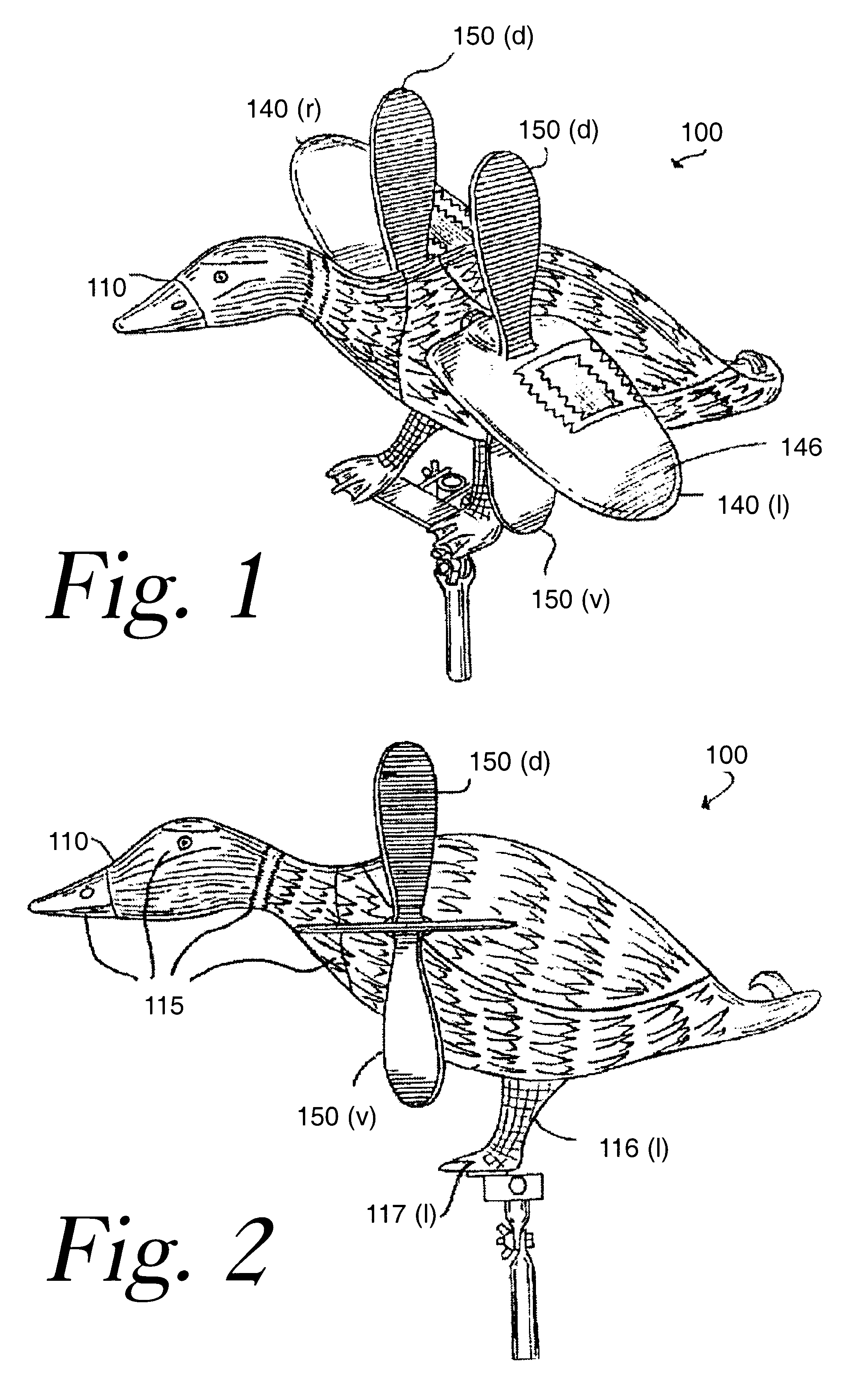 Decoy apparatus with adjustable pitch rotor blade wing assembly